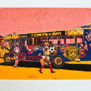 (Borussia Dortmund) - Oromats Sacco Matatu Culture (Woodcut Print on Paper)